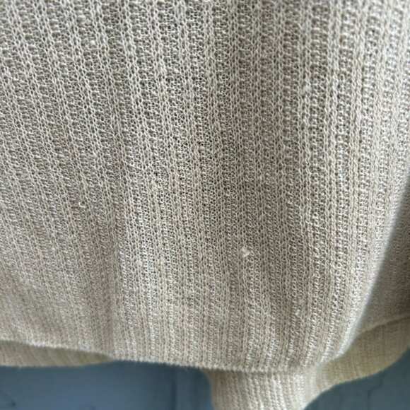 Eileen Fisher Taupe Linen Cotton Short Sleeve Cardigan, size Large - Picture 5 of 9